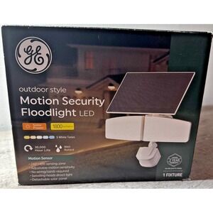 GE Outdoor Solar Motion Security LED Sensing Light Fixture 5 Setting 2 Head- NIB